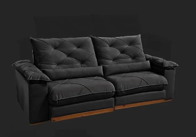 Sofá Black Pearl 2,5 m Preto - Foto 2