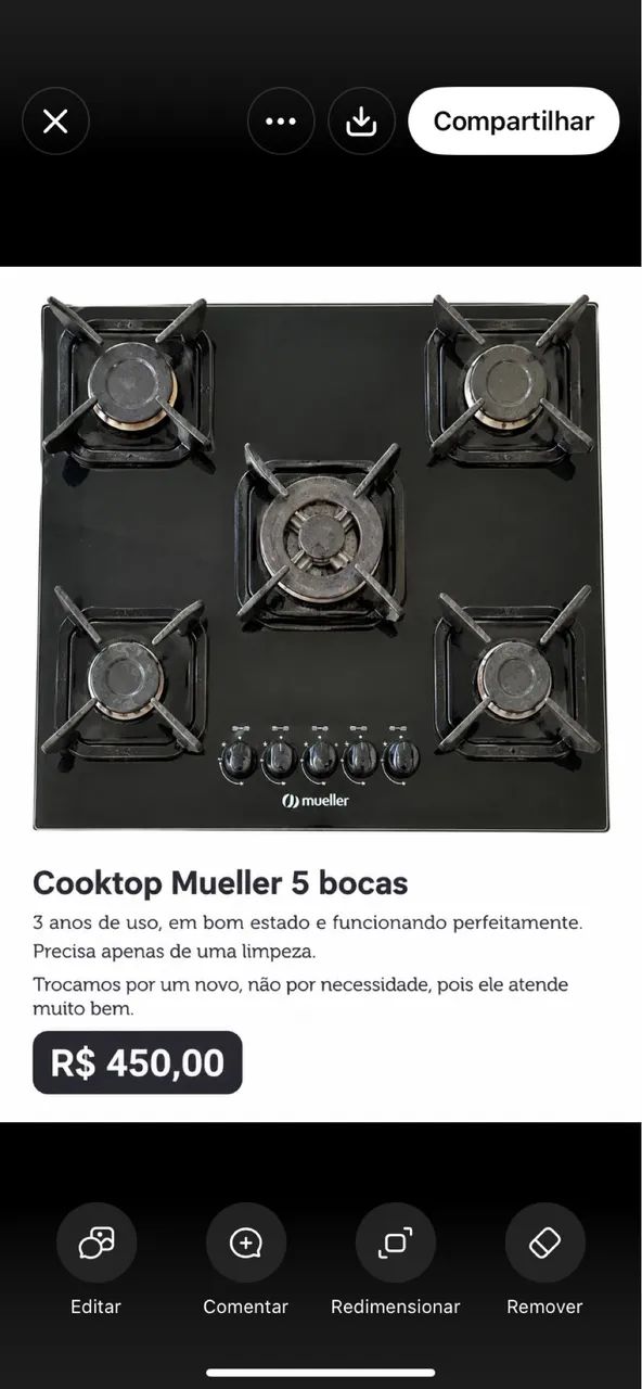 FOGÃO COOKTOP