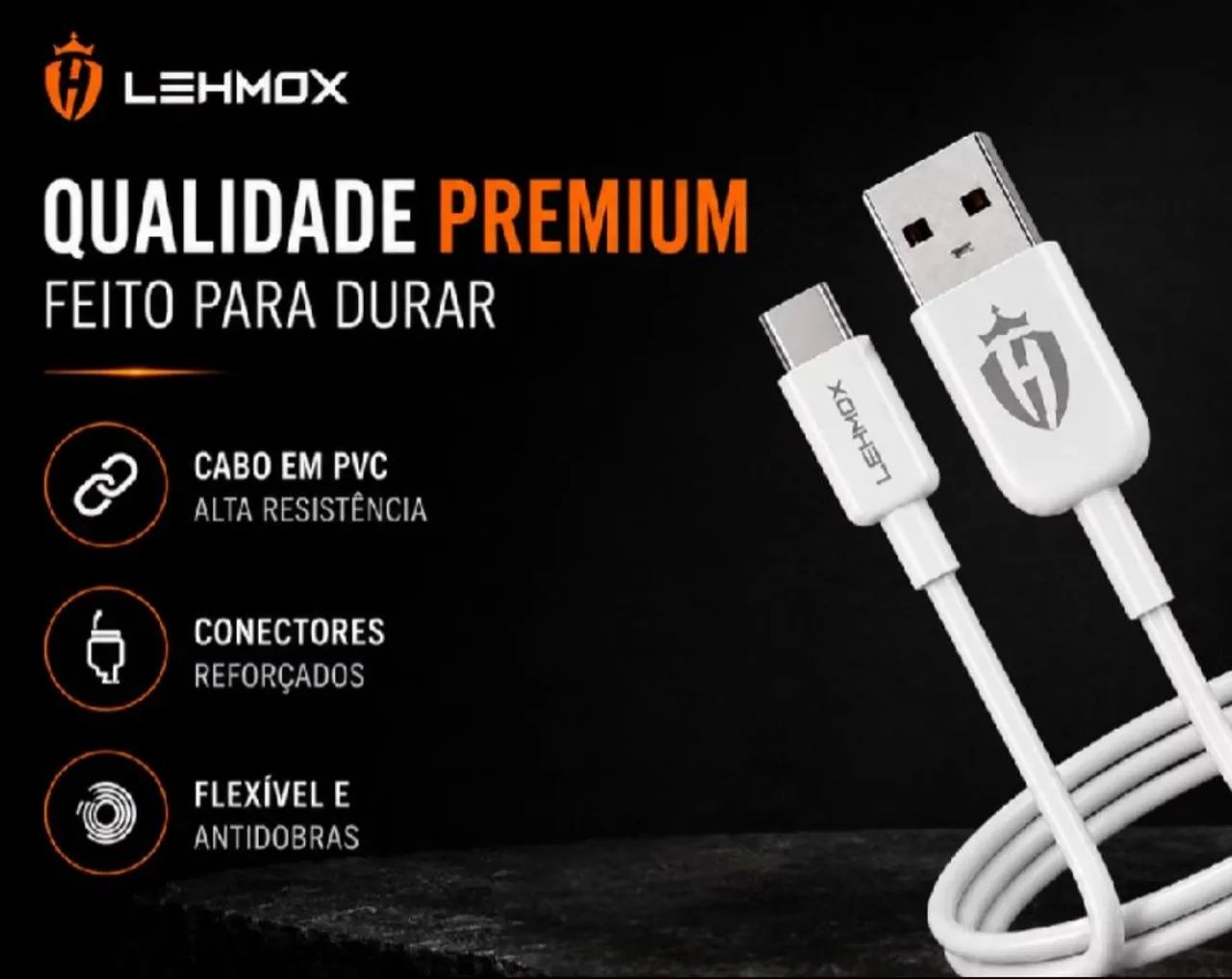 Cabo USB Tipo C Lehmox 1 Metro para Celular - Foto 5