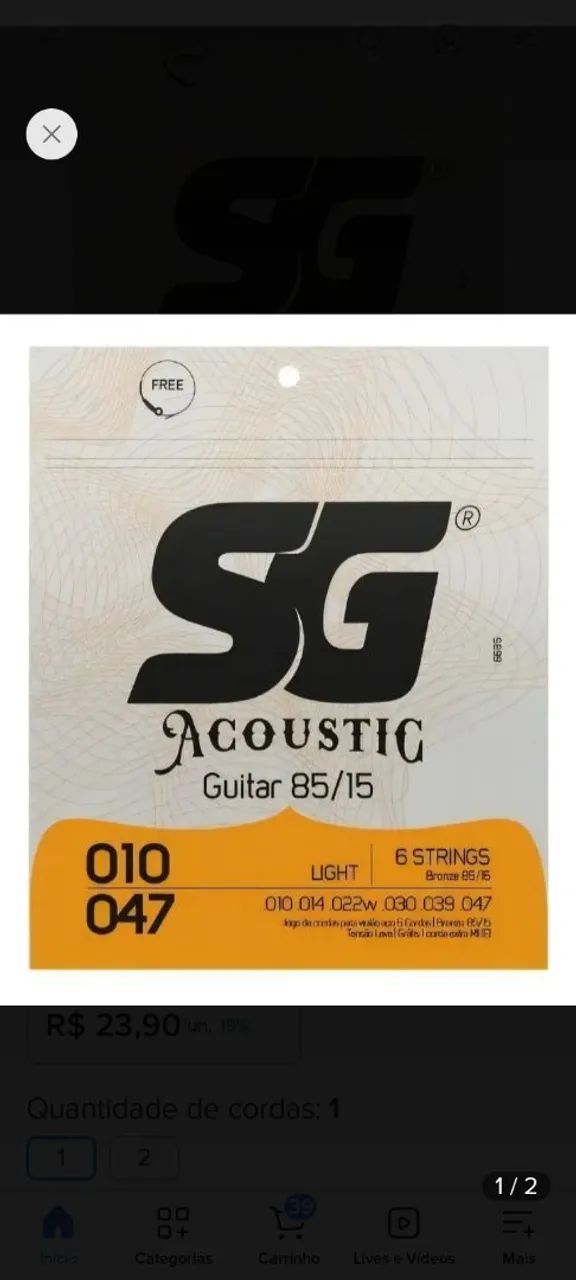 Cordas de violão e guitarra  - Foto 4