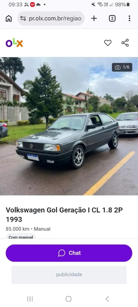 Volkswagen Gol Geração I CL 1.8 2P 1993