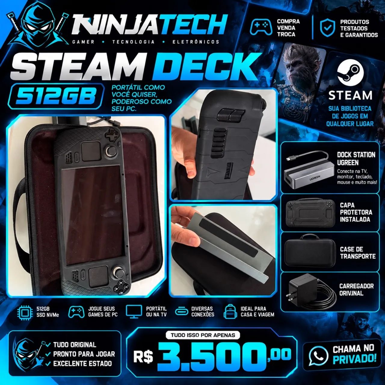 Steam deck completo 512gb 