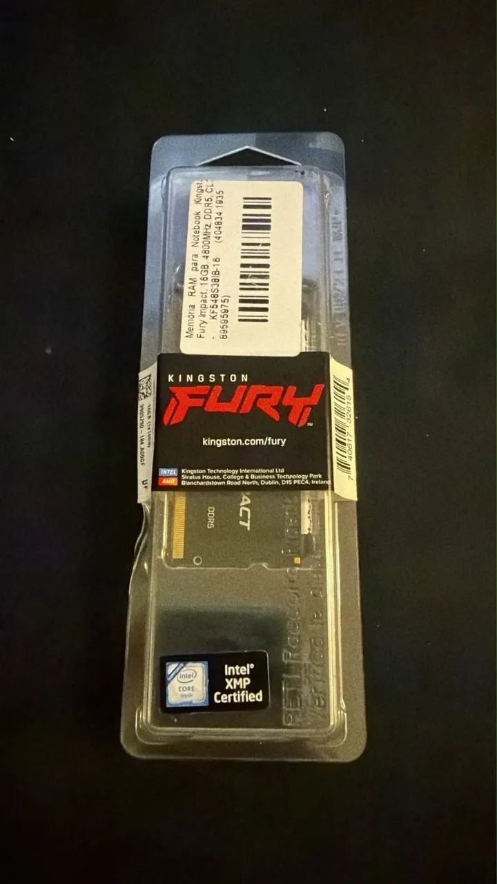 Memória RAM para Notebook Kingston Fury Impact, 16GB, 4800MHz, DDR5