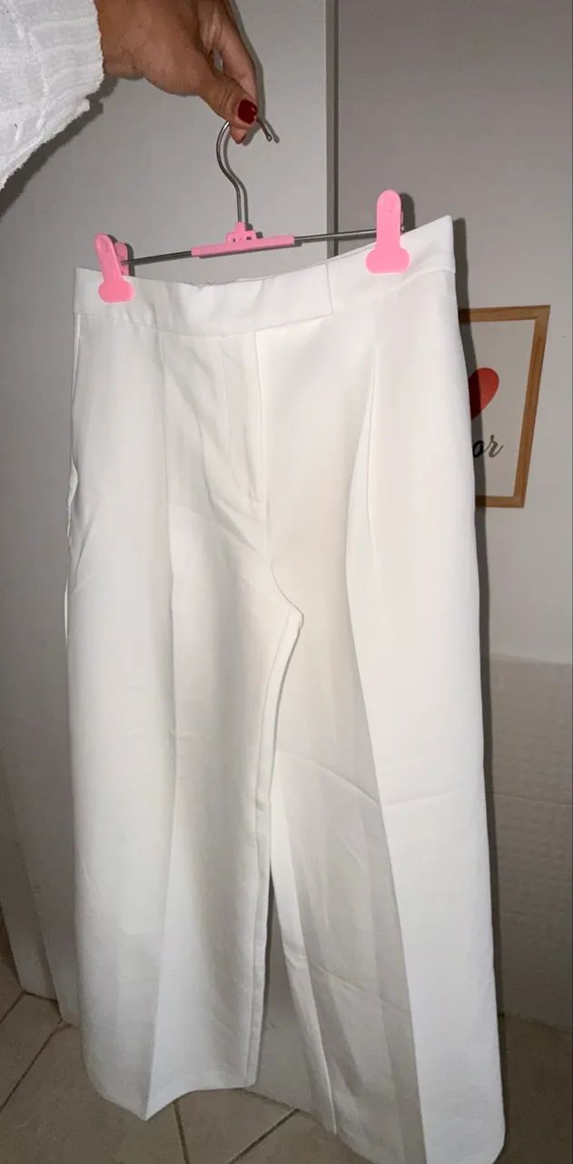 Calça branca Zara nova na etiqueta  - Foto 2