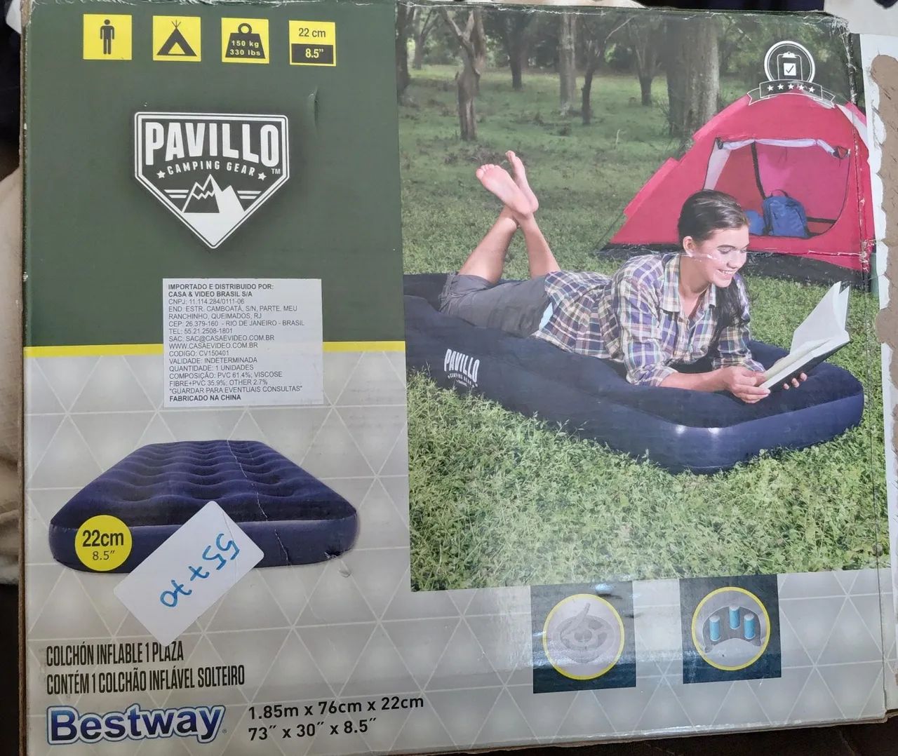 Colchão inflável solteiro Bestway sem bomba - Foto 2