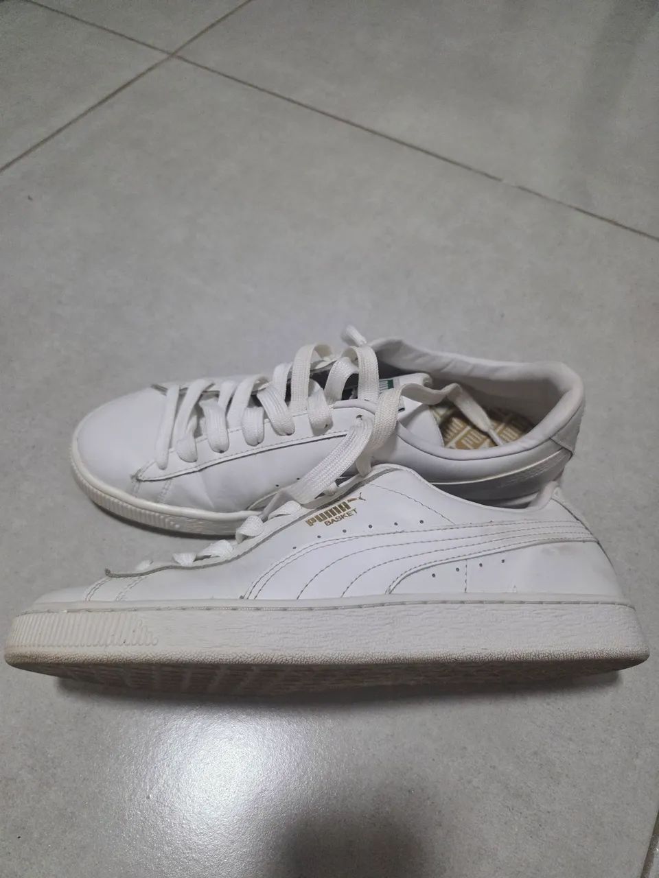 Tênis Puma Branco - Couro - Foto 2