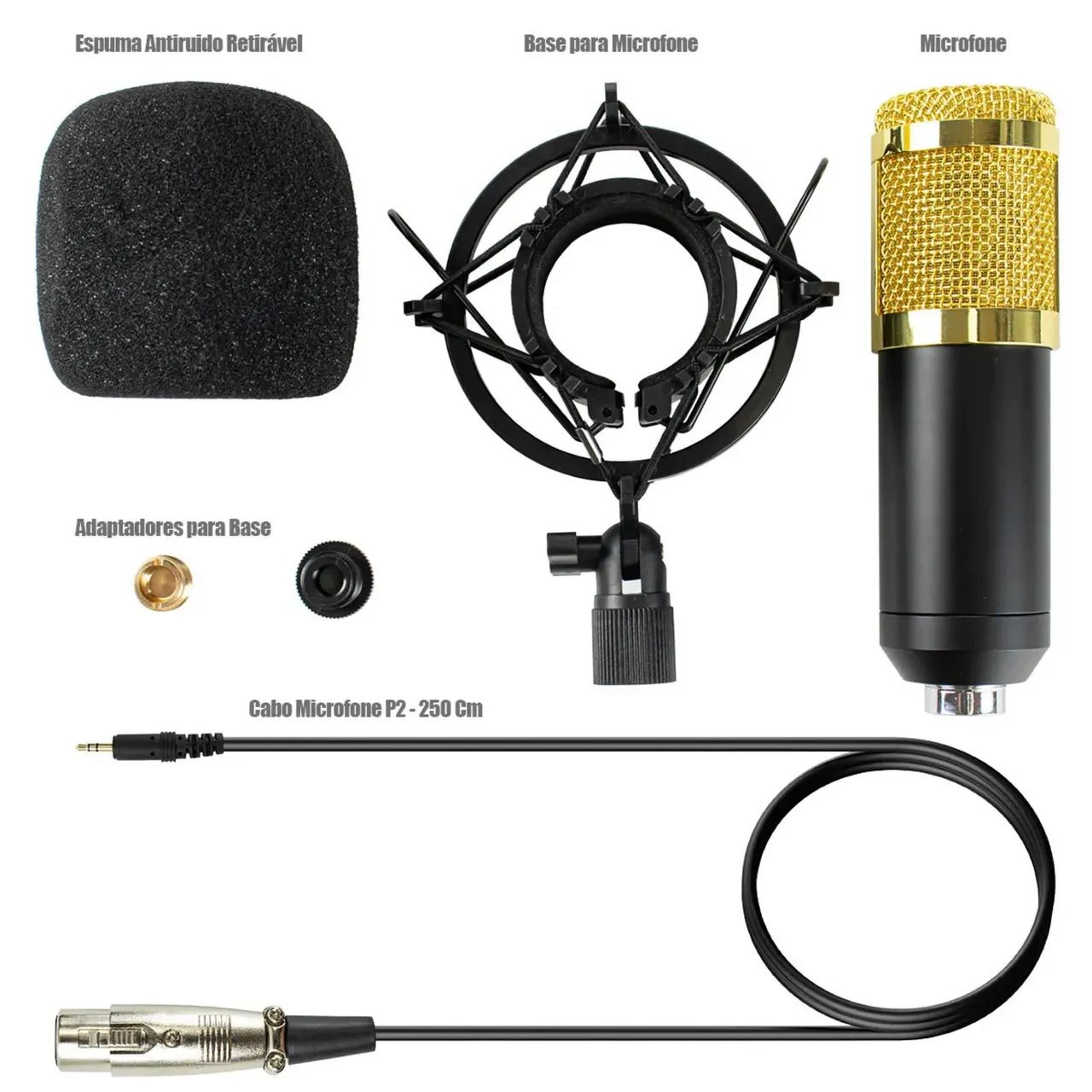 Microfone Condensador Profissional BM800 Com Acessórios  - Foto 3