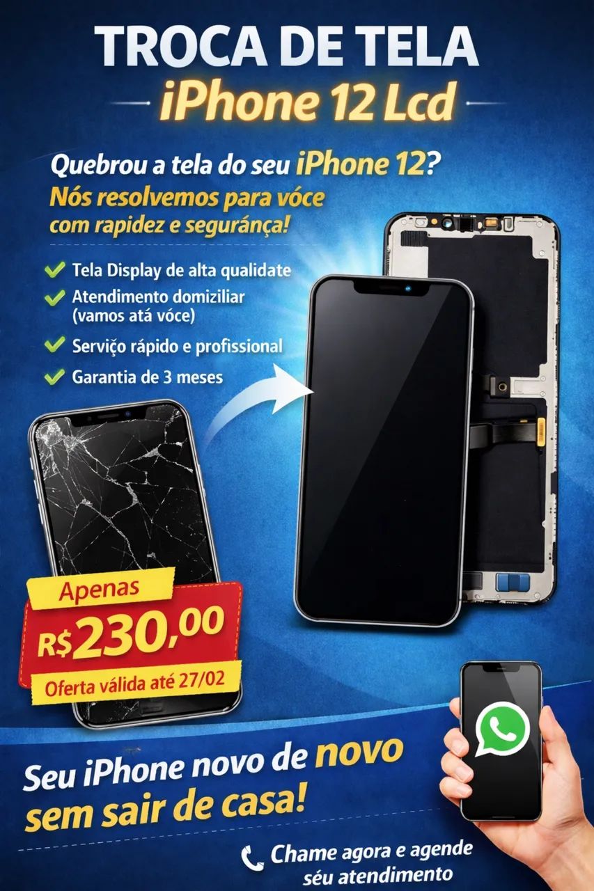 Tela IPhone 12 Lcd - Instalada 