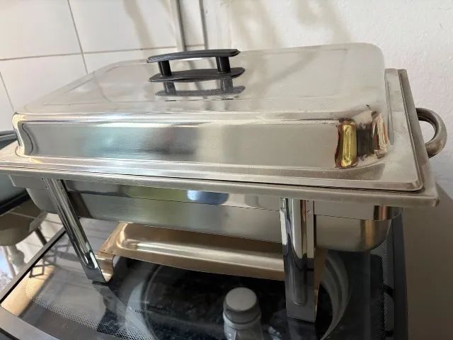 Rechaud Retangular Aço Inox Banho Maria