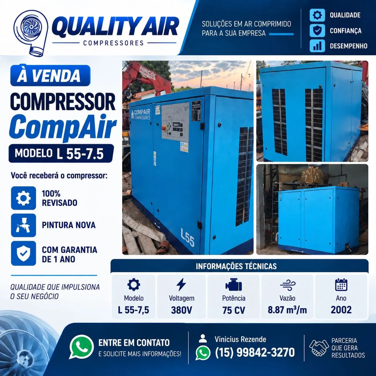 Compressor CompAir modelo L 55-7.5 