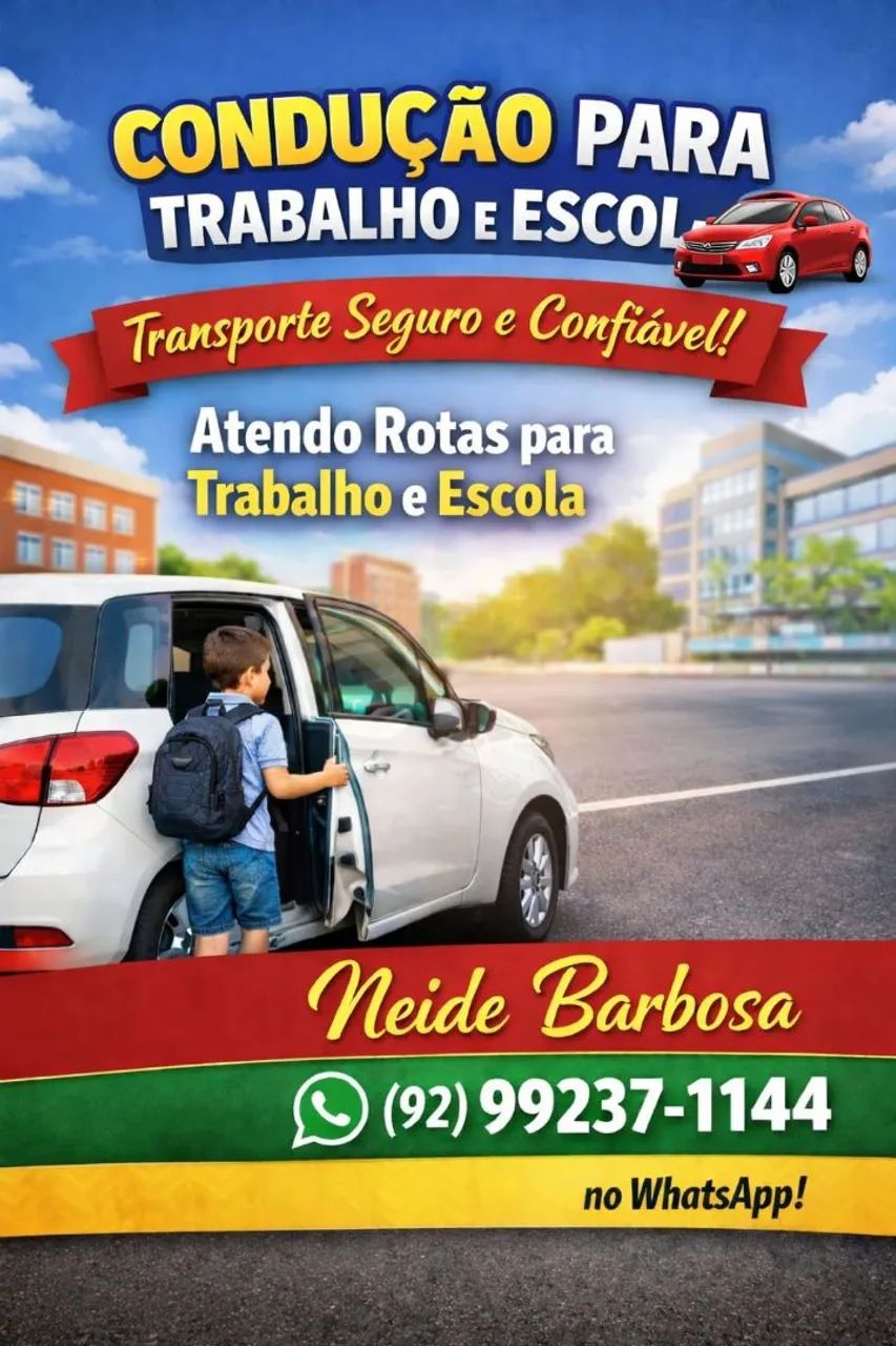 Condução Escolar ou para o Trabalho. Carro Mobi.  Envie uma mensagem no WhatsApp 