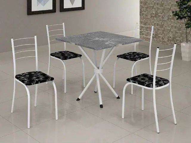 MESA QUADRADA TAMPO DE MÁRMORE - Foto 4