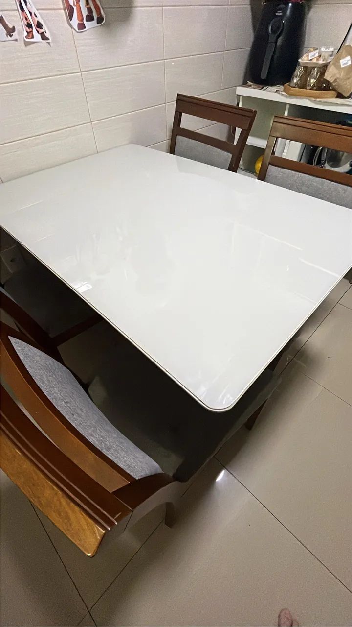 Mesa madeira maciça 4 cadeiras - Foto 4