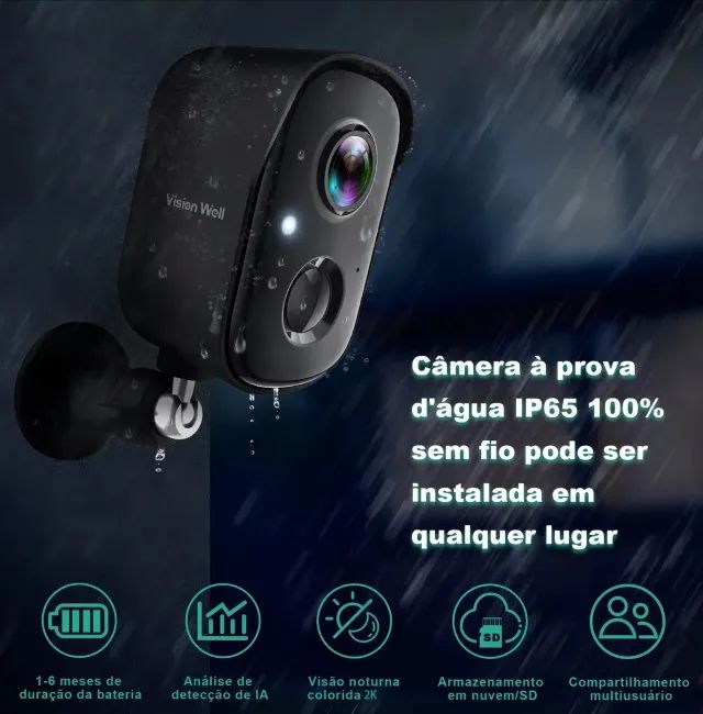 Câmera Wi-fi a Bateria Interna Externa  - Foto 2