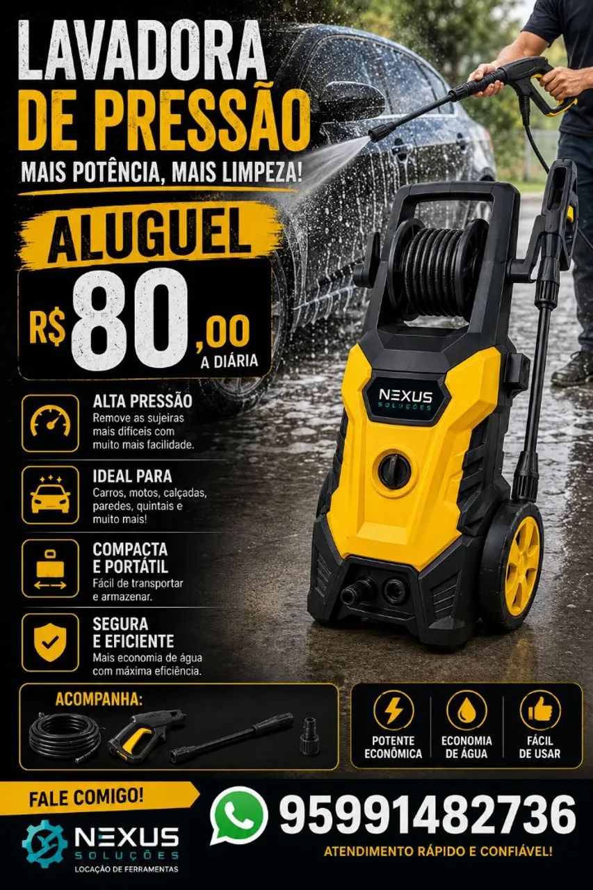 Aluguel lava jato pressão 80