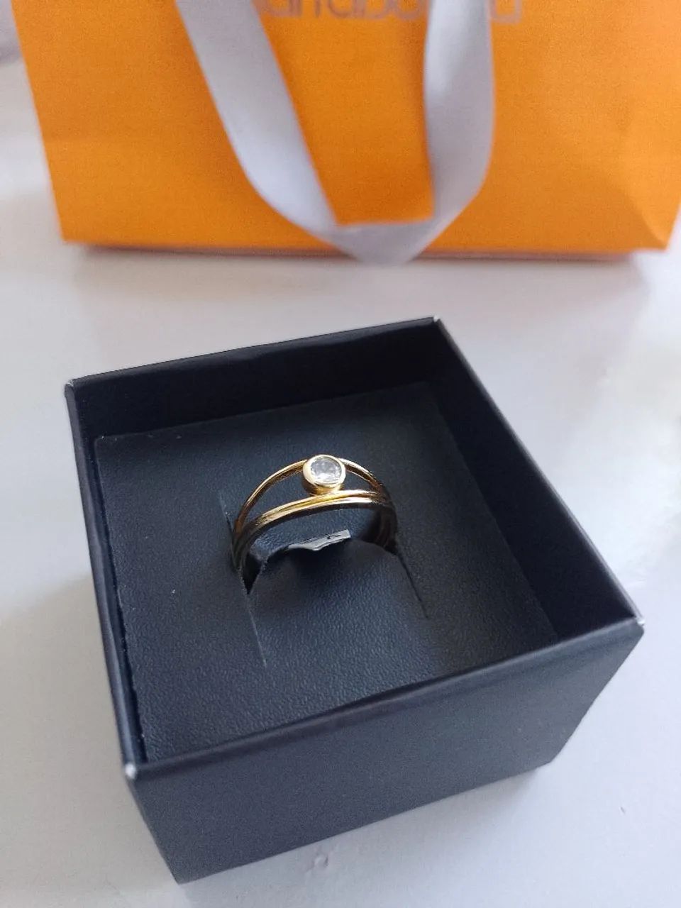 Anel banhado a ouro 18k