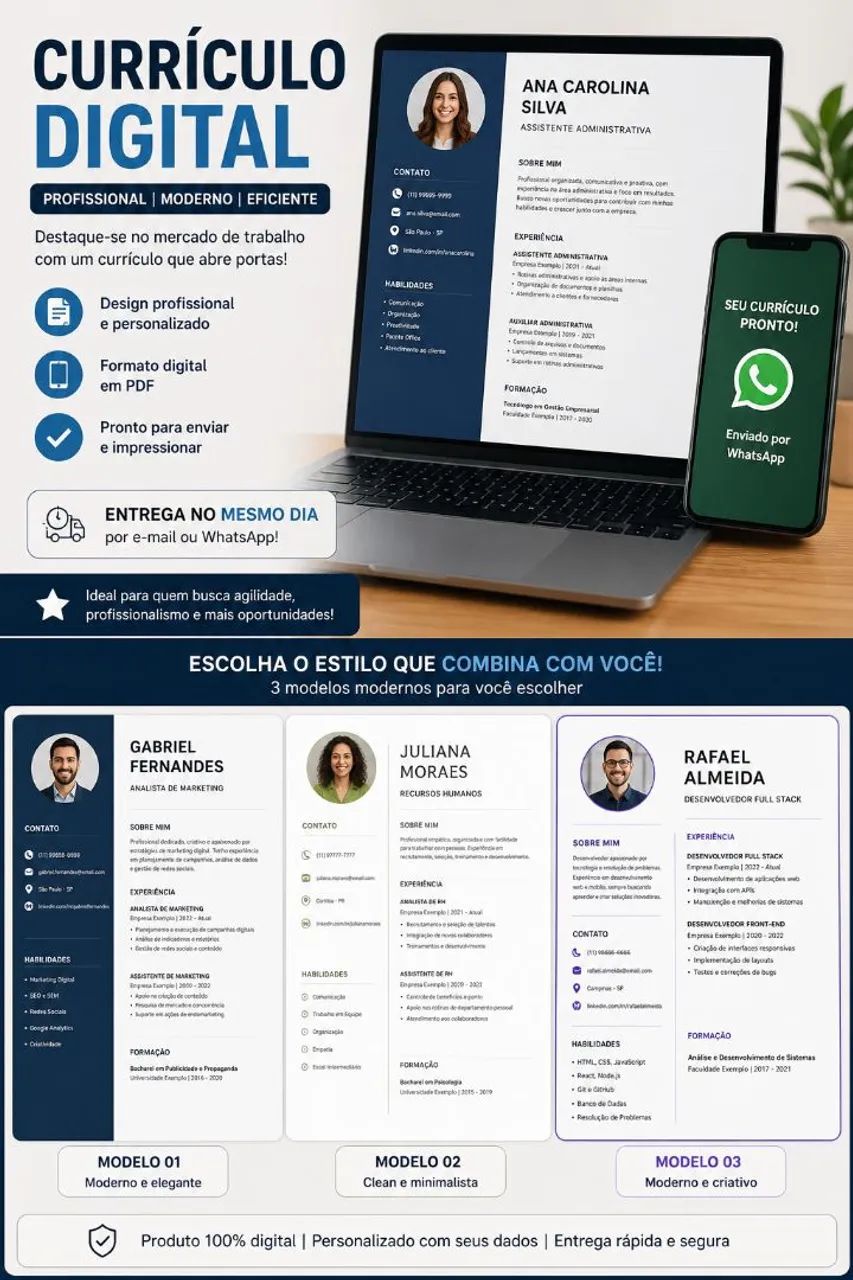 CURRÍCULO PROFISSIONAL R$ 20 (entrego no mesmo dia ) - Foto 3