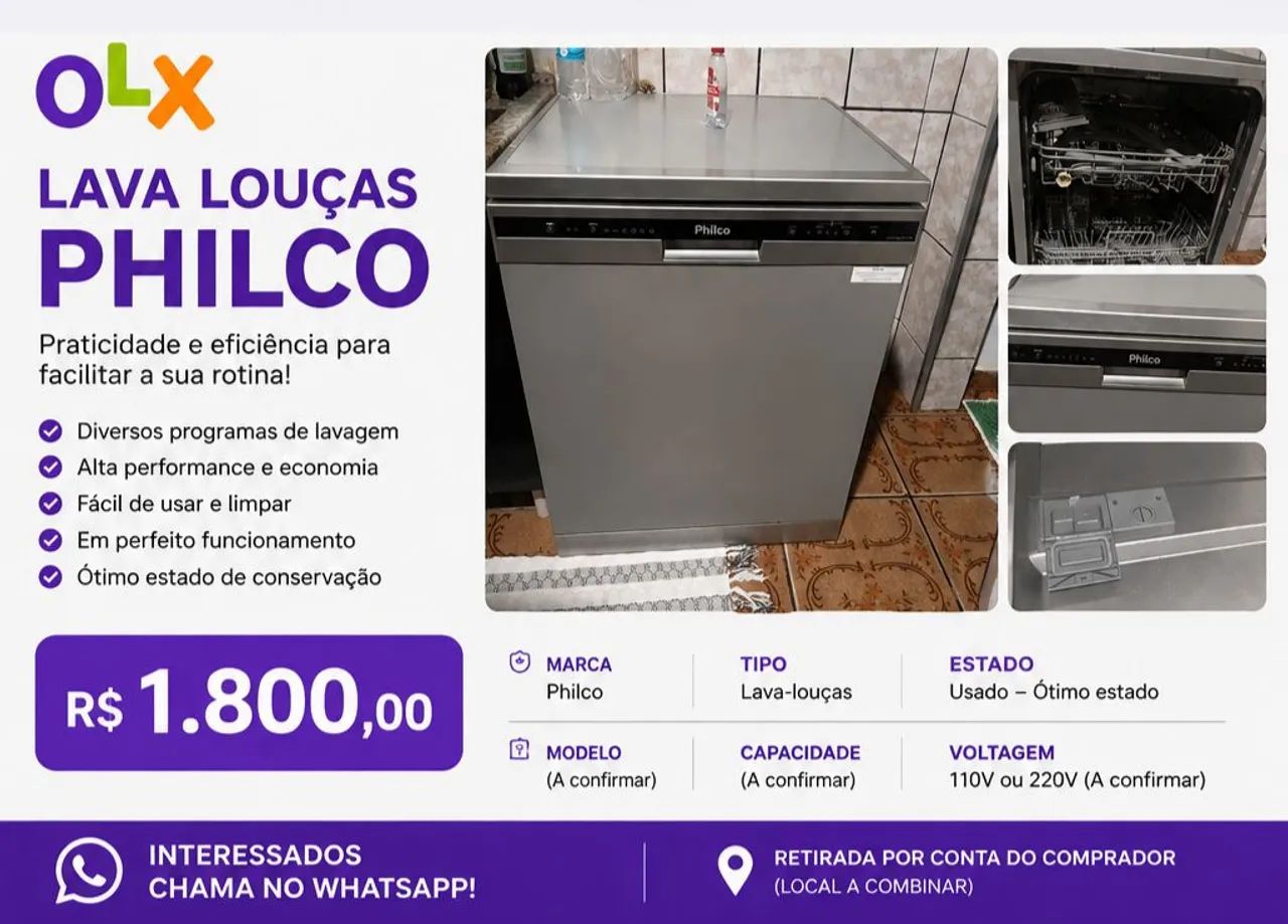 lava louça Philco 