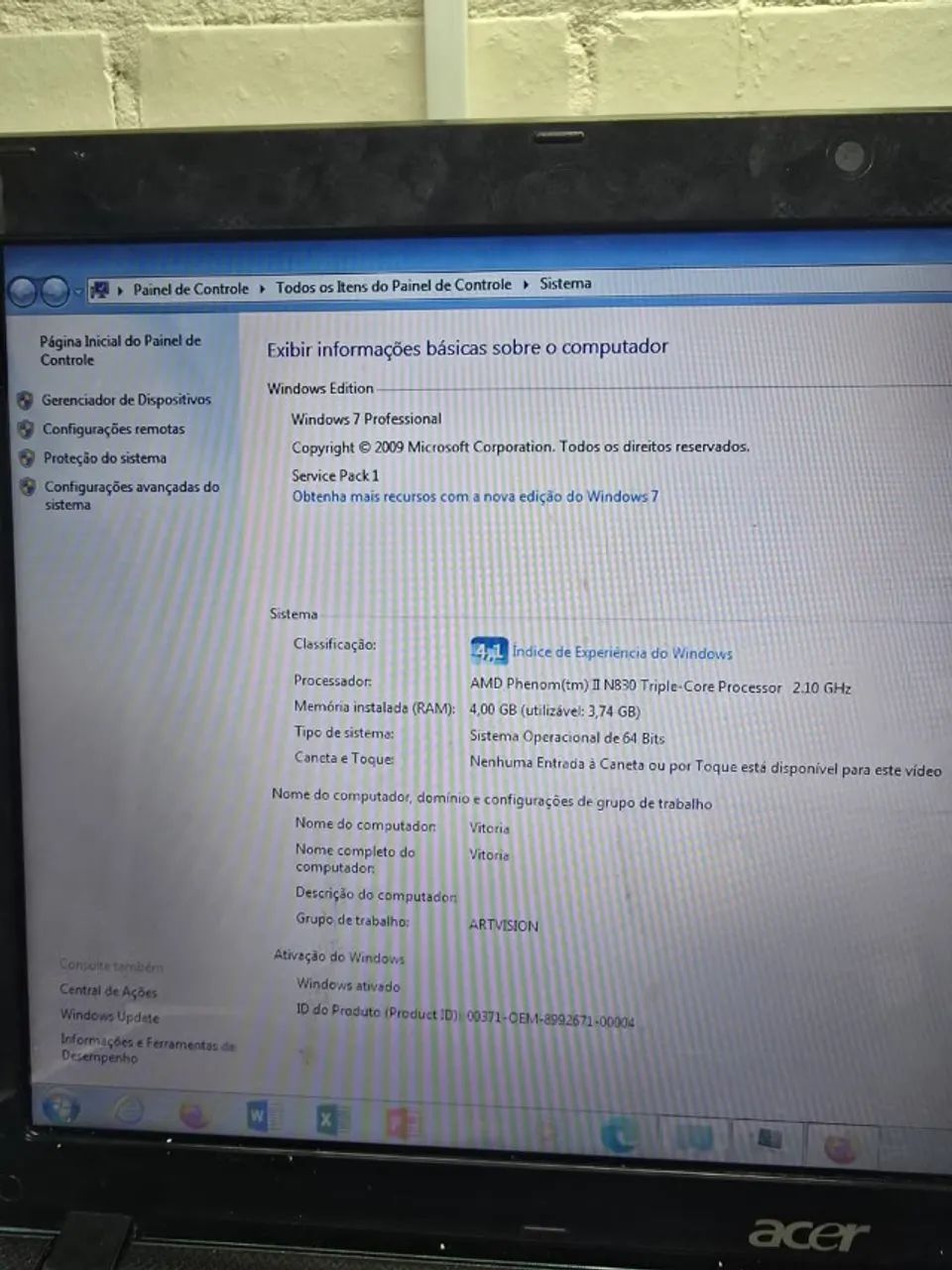 Notebook Acer Aspire AMD Triple Core, 4gb, HD - Foto 5