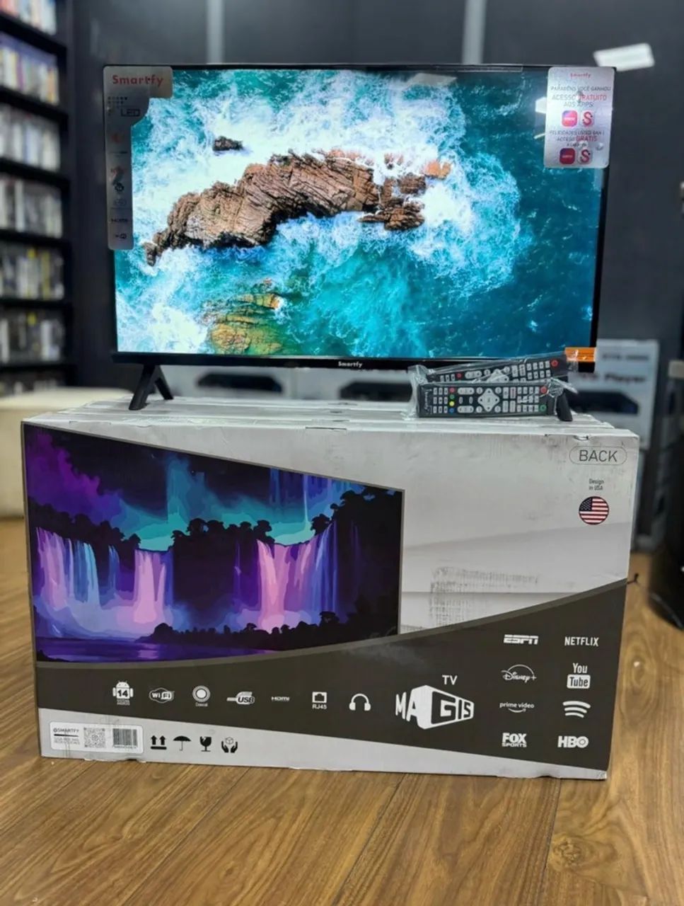 TV 32 POLEGADAS SMART ANDROID 14 NOVA ACEITAMOS VÍDEO GAME NA TROCA 