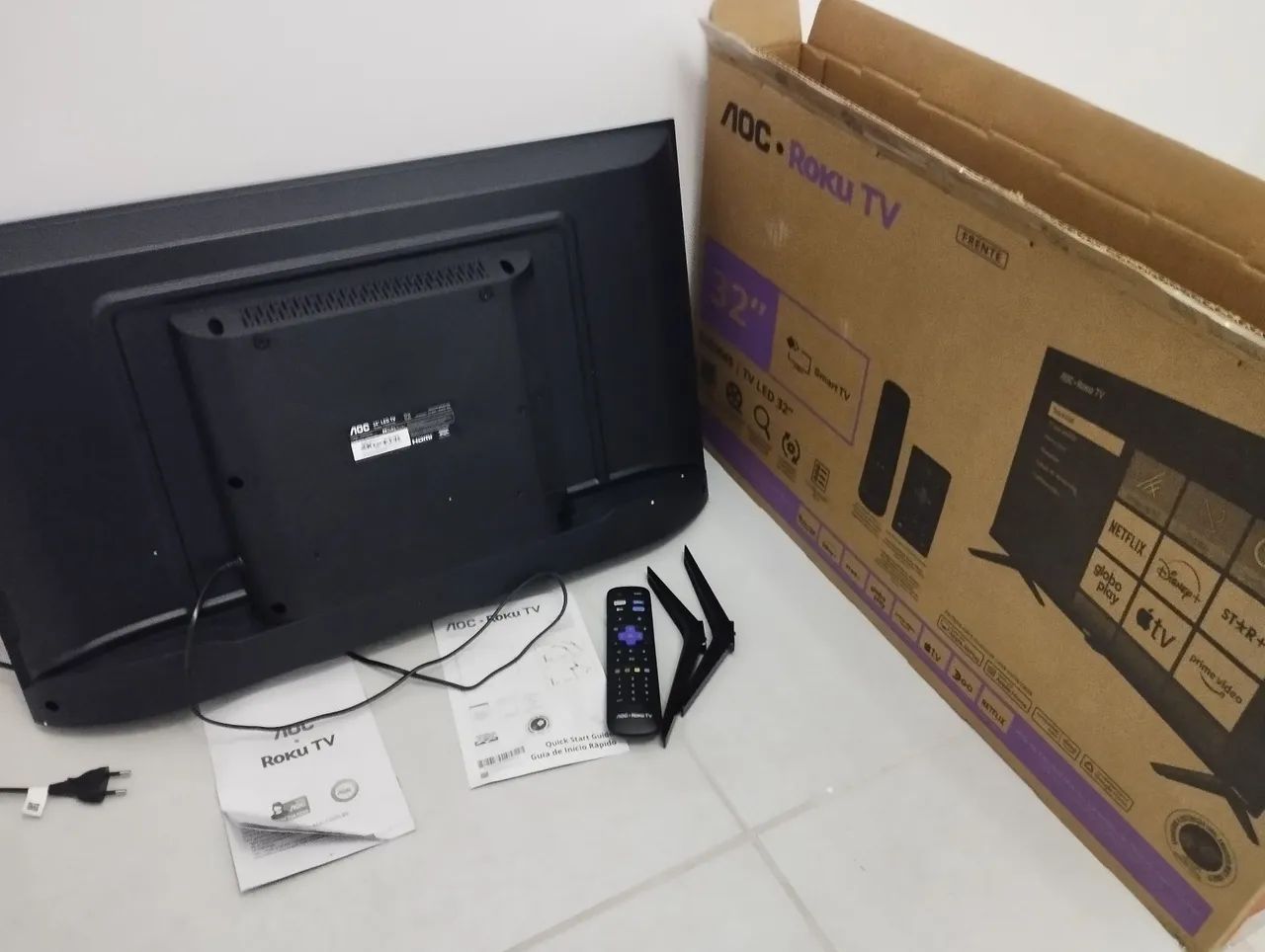 Smart Tv LED Hd 32 Polegadas AOC Sistema Roku TV Wi-Fi HDMI - Foto 4