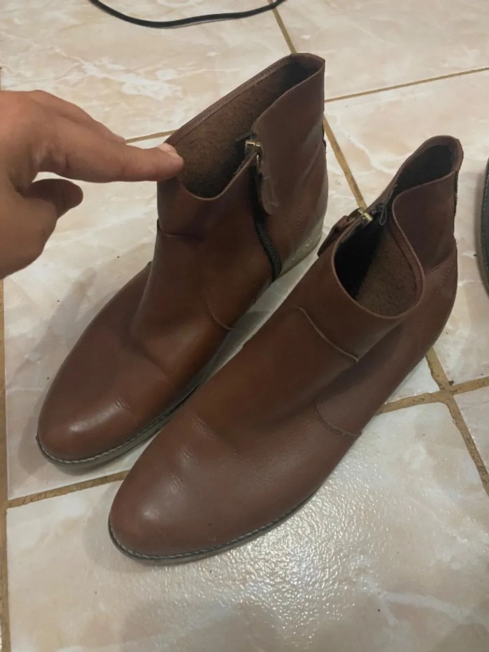 Bota de couro legítimo Wishin 