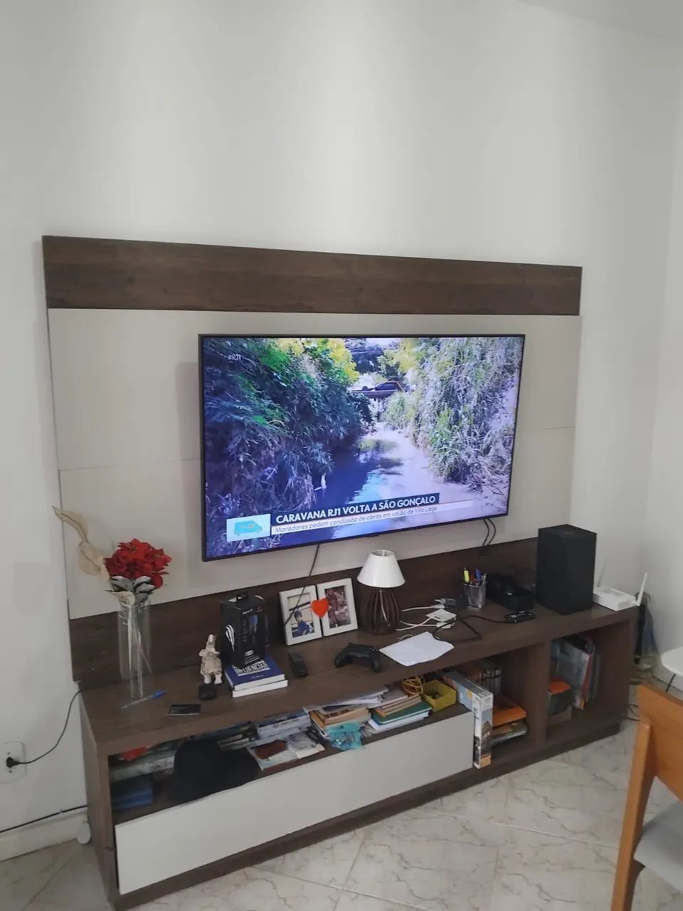 Rack e  painel madeira  - Foto 4