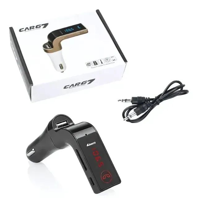 Transmissor Fm Veicular Bluetooth Mp3 Usb Cartão Sd Entrada Auxiliar