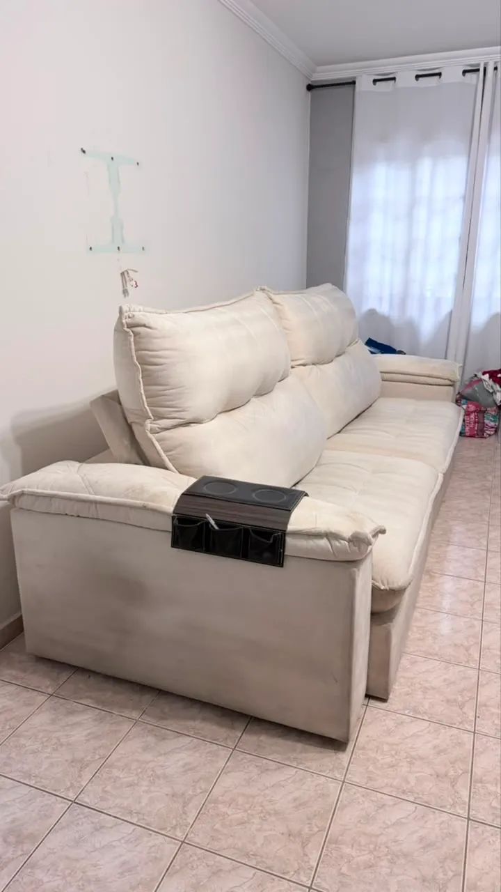 Sofá bege - 2,90 - Bem conservado - Foto 4
