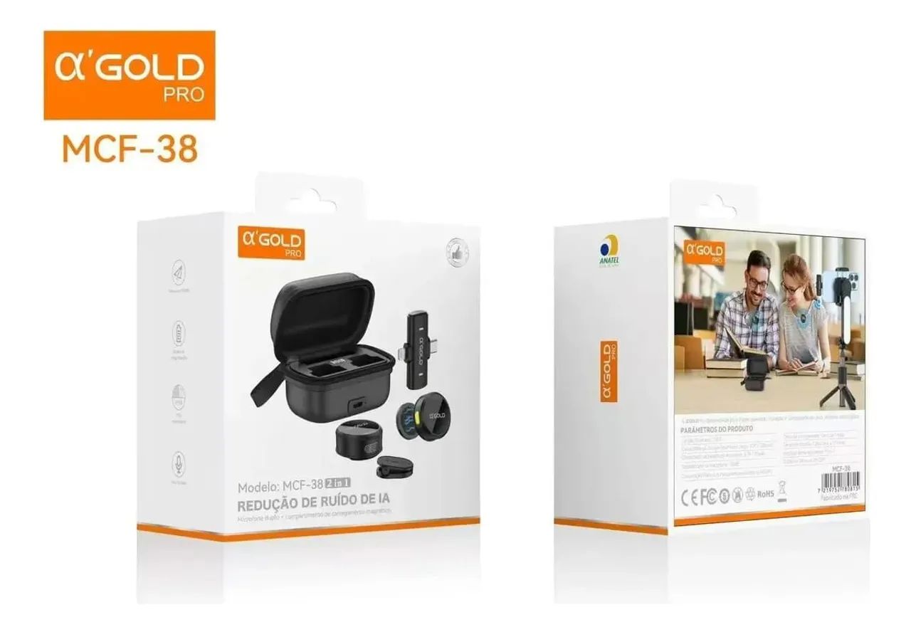 Microfone lapela com 2 Microfones sem fio (Promoção)