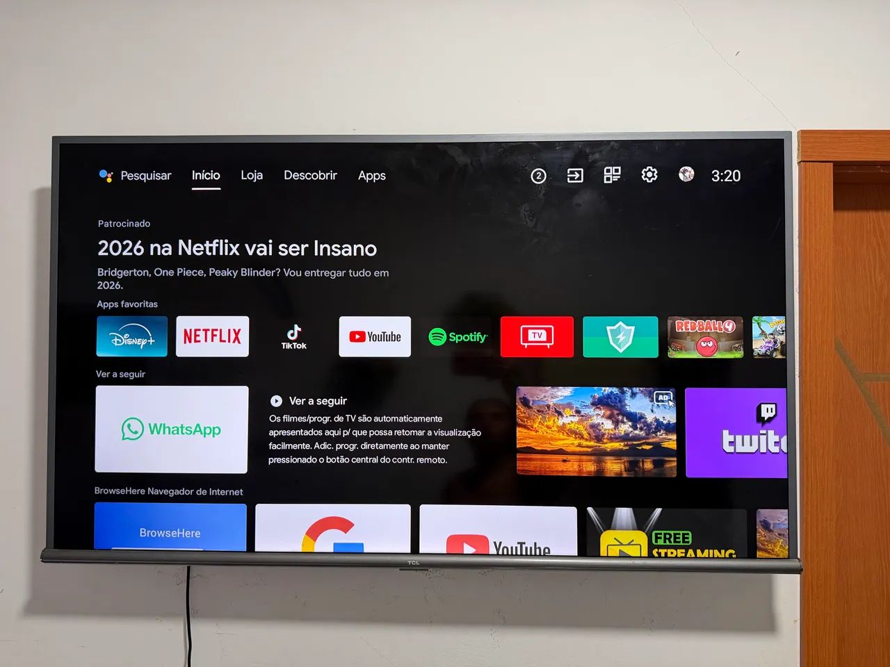 TV 50 SMART TCL ANDROID (faço entrega) - Foto 2