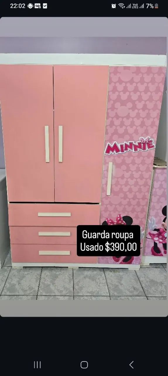 Guardo Roupa Minnie Usado