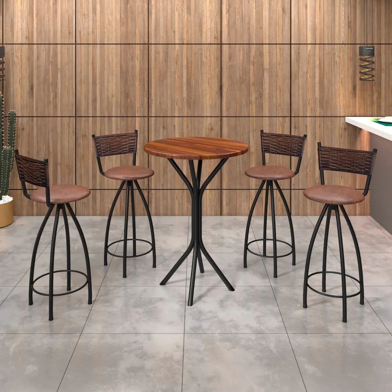 Kit Bistrô com Banquetas - 10x de 159,90