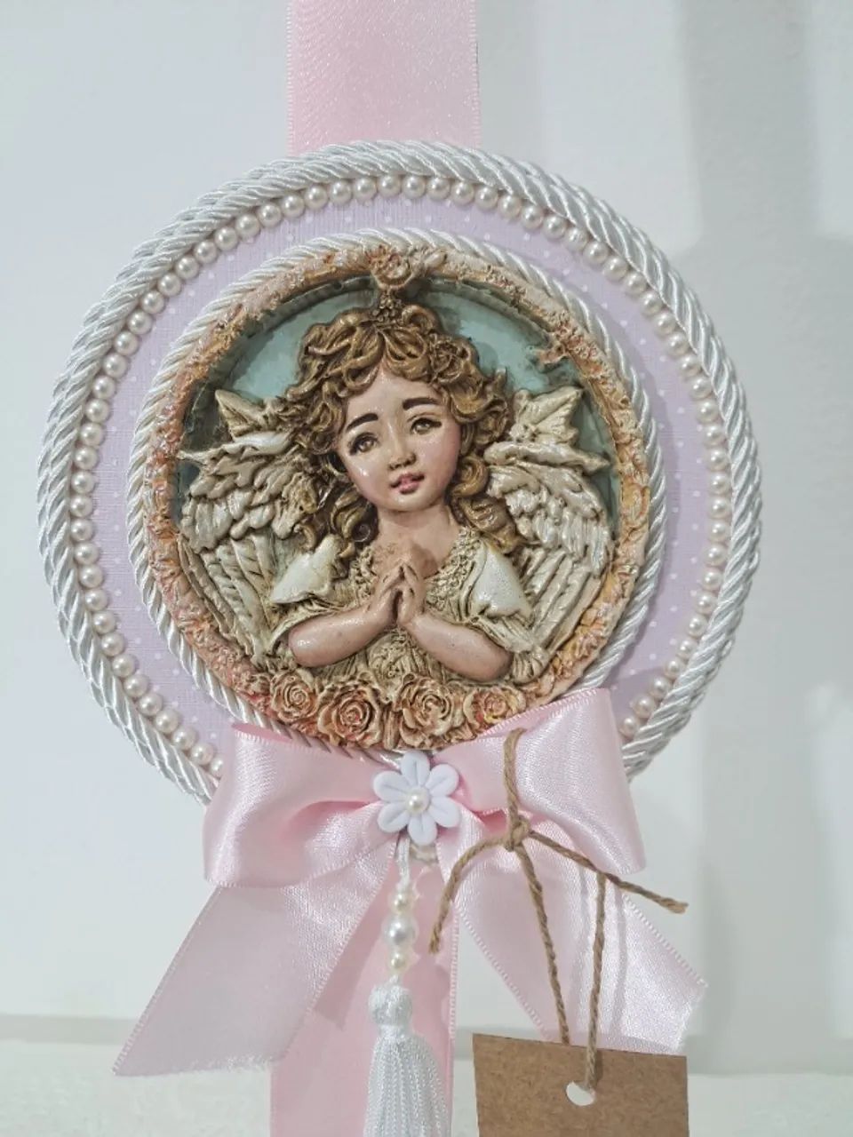 Escapulário de Porta - Anjo da Guarda (Rosa) - Foto 2