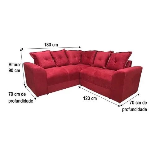 Promoção - Sofá Canto Vermelho - Foto 5