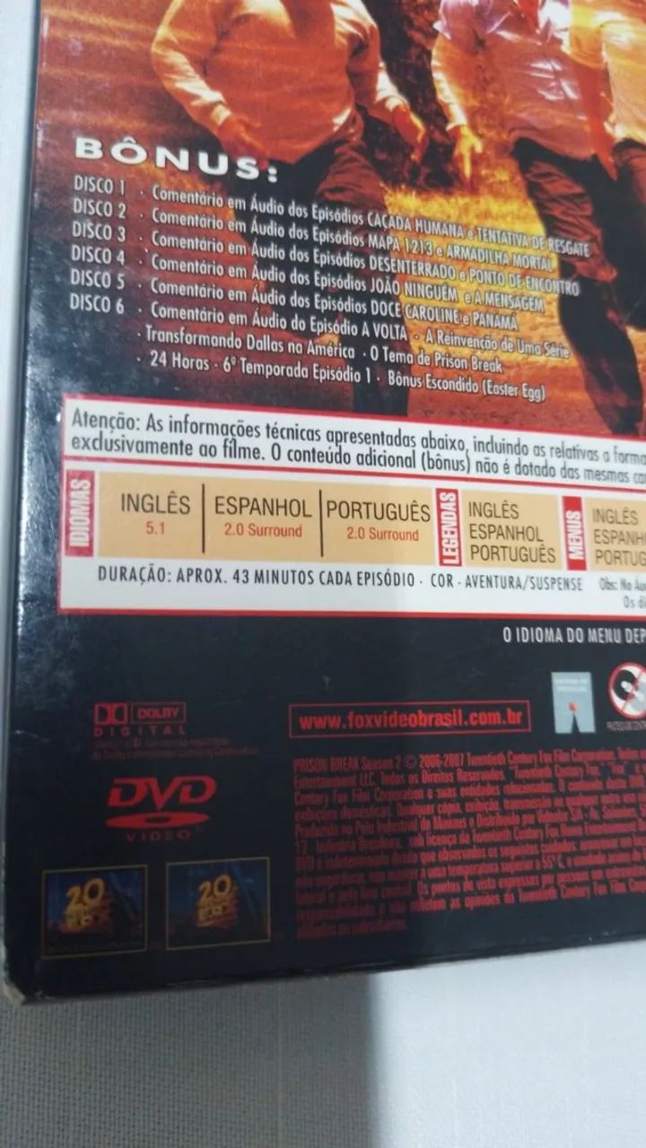 DVD Box Prison Break - Em Busca Da Verdade - 2ª Temporada - 6 Discos ( 19621 ) - Foto 3