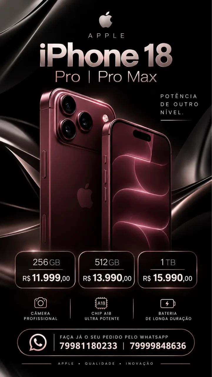 iPhone 18 pro Max 256/512 a pronta entrega 