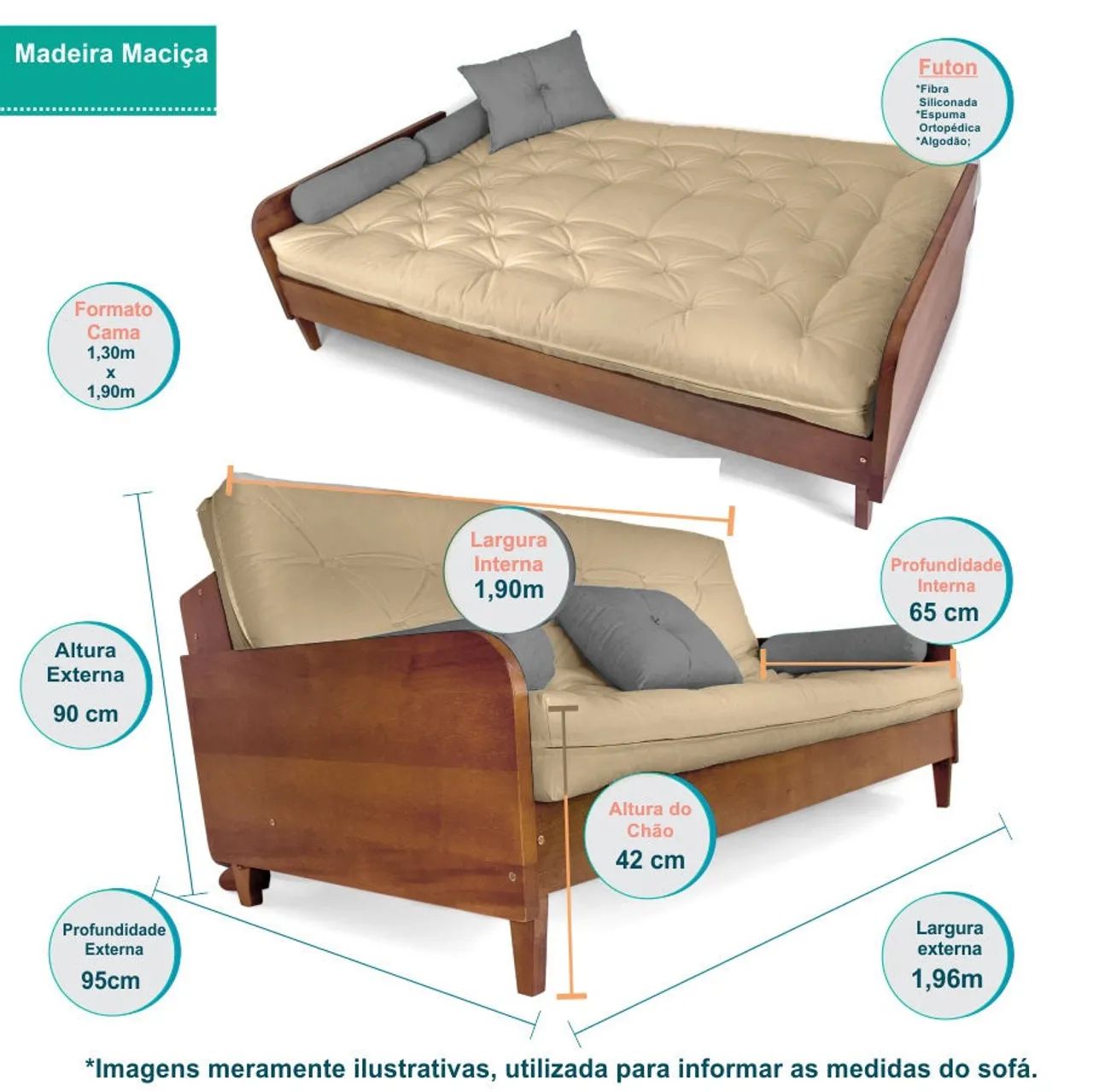 Sofá Cama Futon Casal - Foto 4