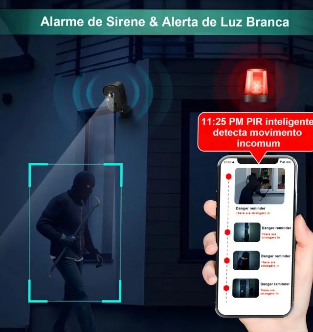 Câmera Wi-fi a Bateria Interna Externa  - Foto 4