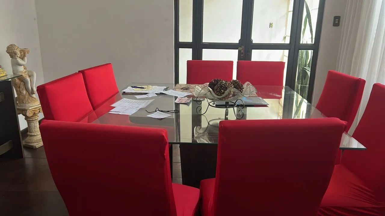 Mesa de vídro 8 lugares 