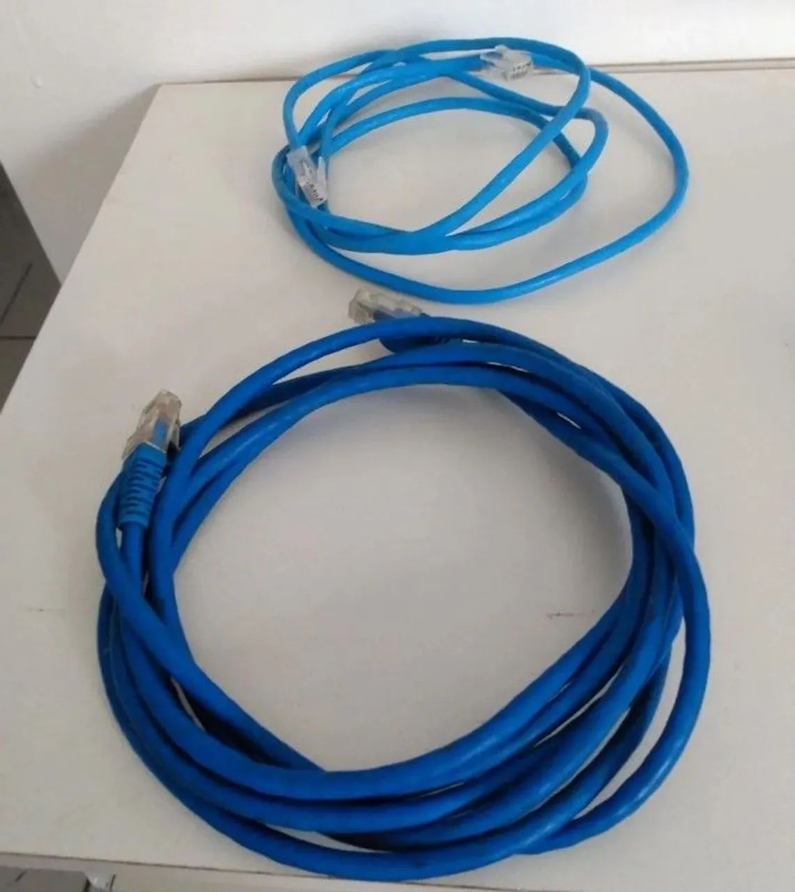 Kit Com 2 Cabos De Rede Internet Azul RJ45 Para PC, Roteador E TV - Foto 2