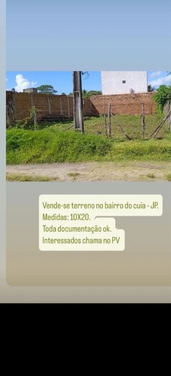 TERRENO A VENDA NO CUIA