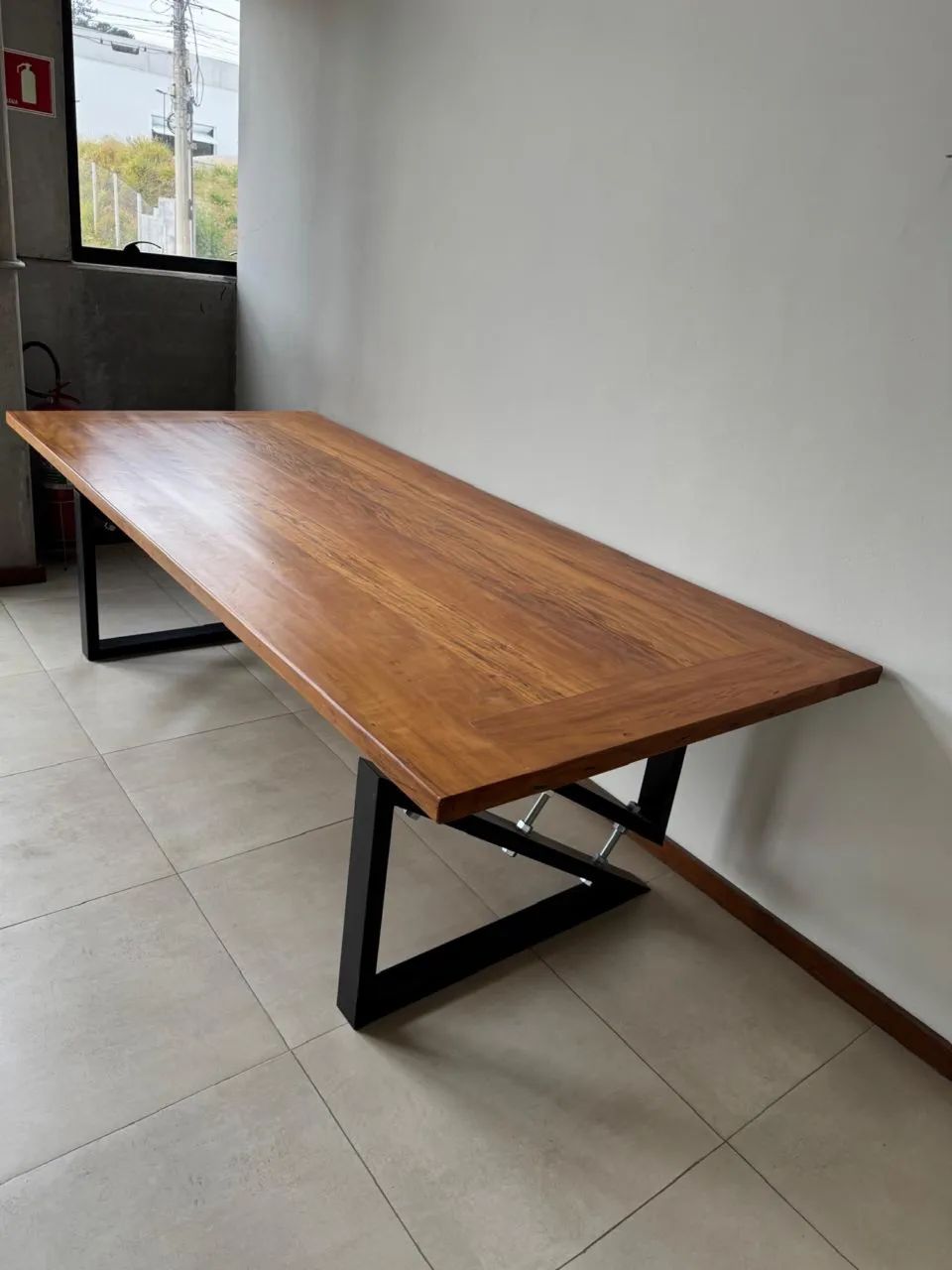 Mesa em aço/madeira de demolição - Foto 4