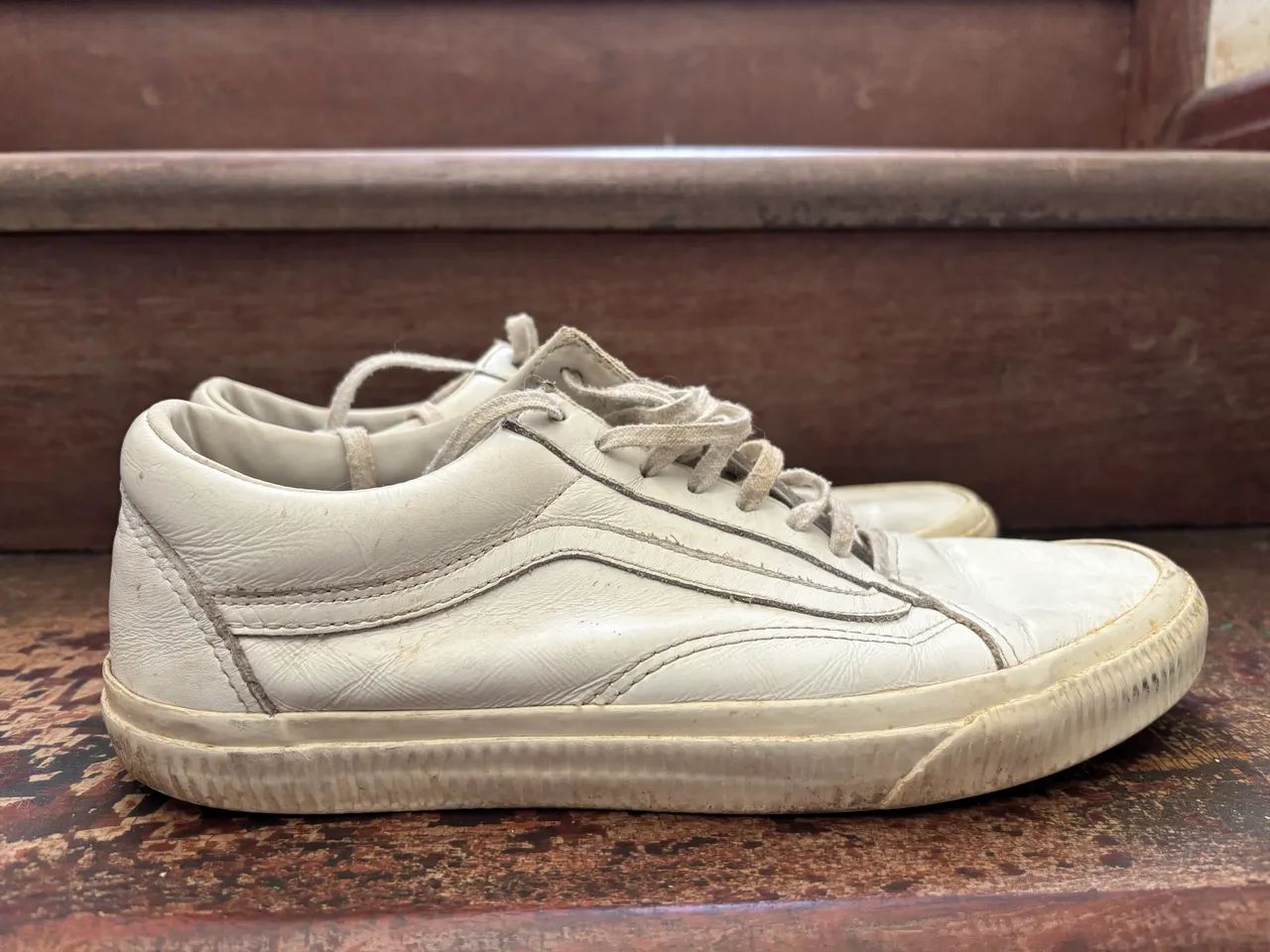 Tênis Vans Old School Couro Branco Original 