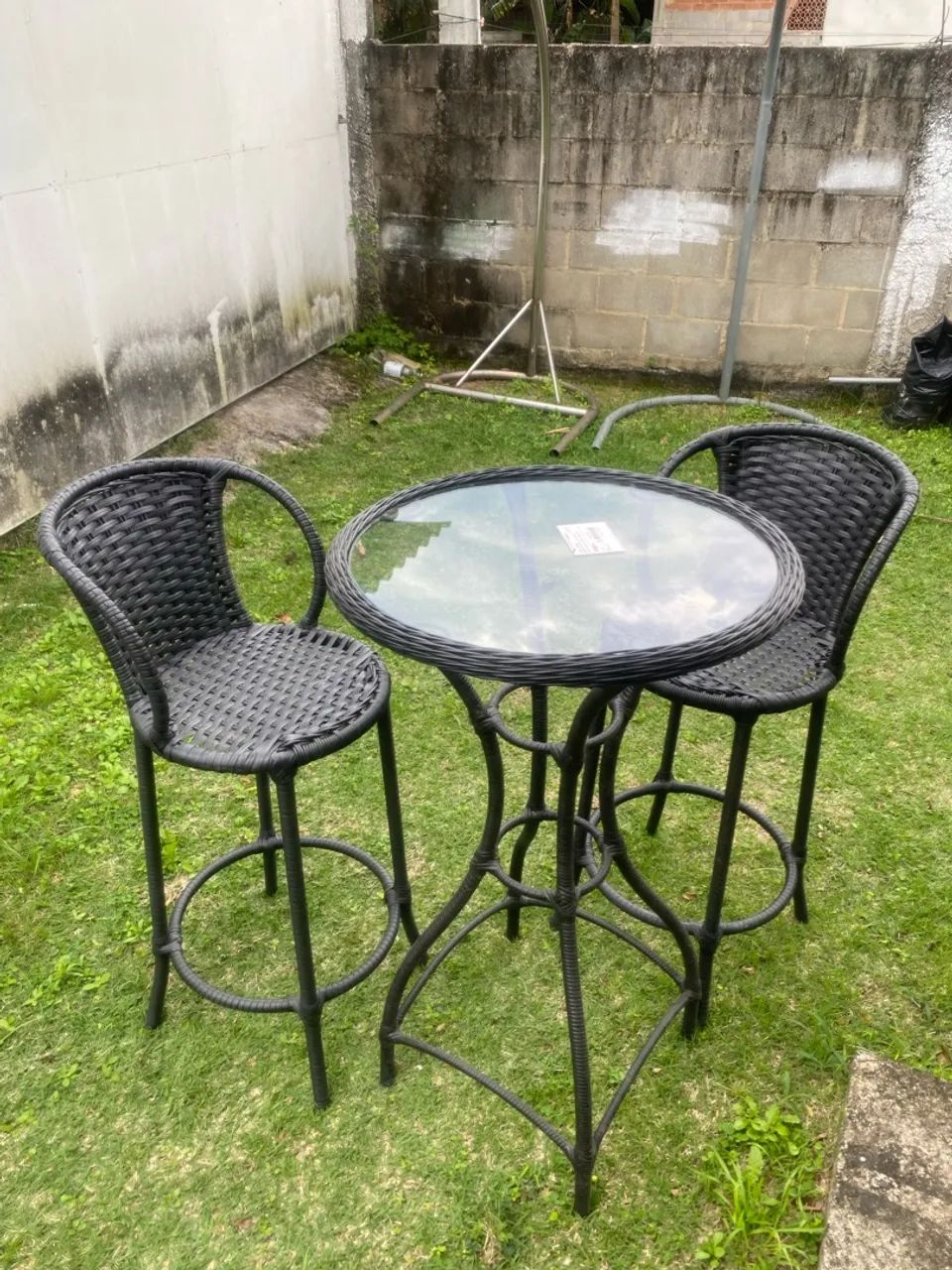 Cadeiras altas e mesa alta para área externa - Foto 5