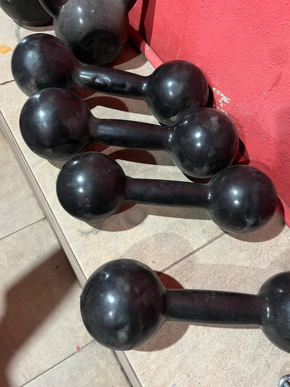 Kit de Halteres de ferro com emborrachado