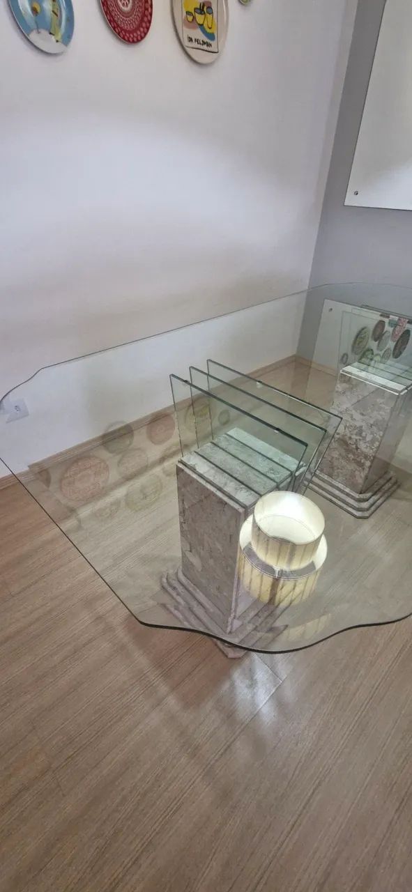 Mesa de Jantar Mármore Travertino com 6 cadeiras - Foto 3