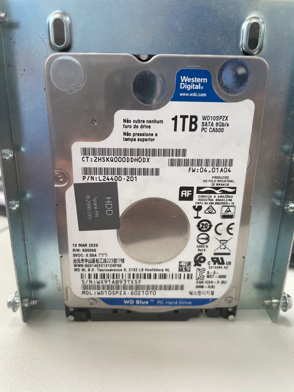 HD Interno Notebook 1TB Western Digital Blue - Foto 2