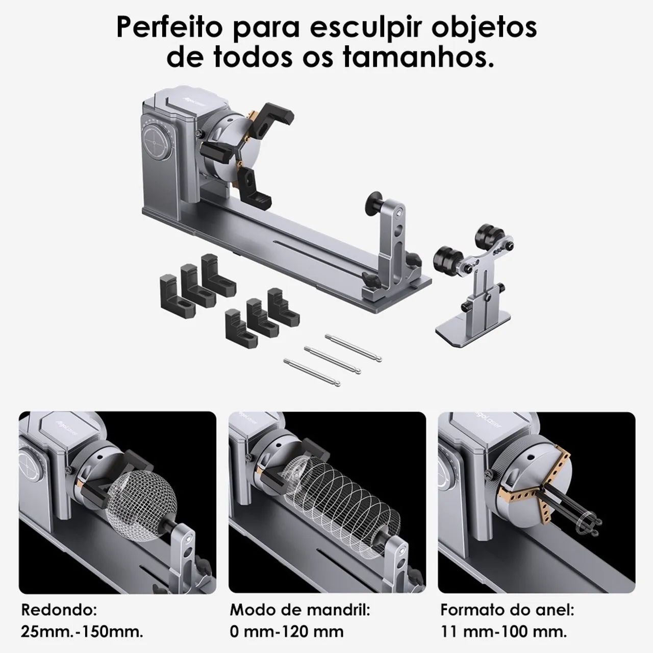 Mandril Eixo Rotativo AlgoLaser - Foto 3