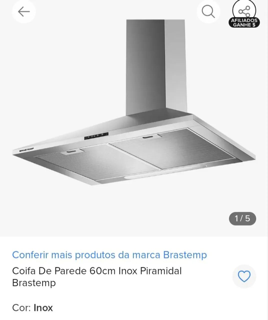 Coifa de parede 